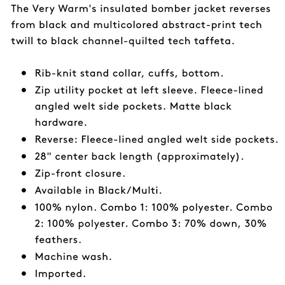 Barney’s The Very Warm Reversible Bomber Jacket - Picture 3 of 8